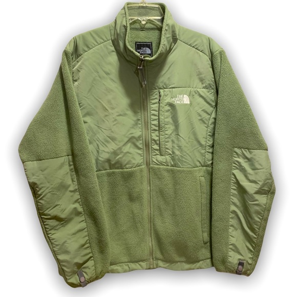 North Face XL Womens Denali Fleece Jacket Full Zip Drawstring Sage Green - Picture 7 of 12